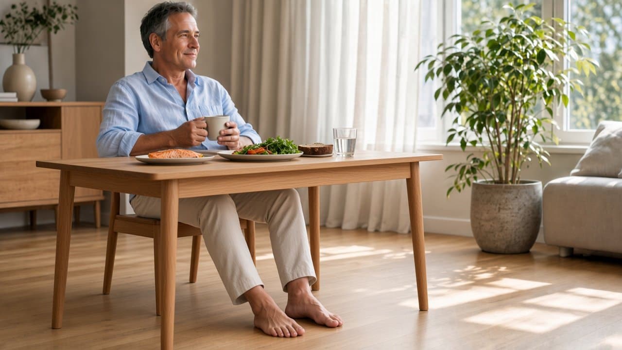 En färdig måltid på bordet. Maten är där. Frågan är om den når cellen.
